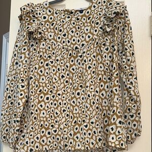 Michelle Mcdowell Leopard Print Ruffle Top
